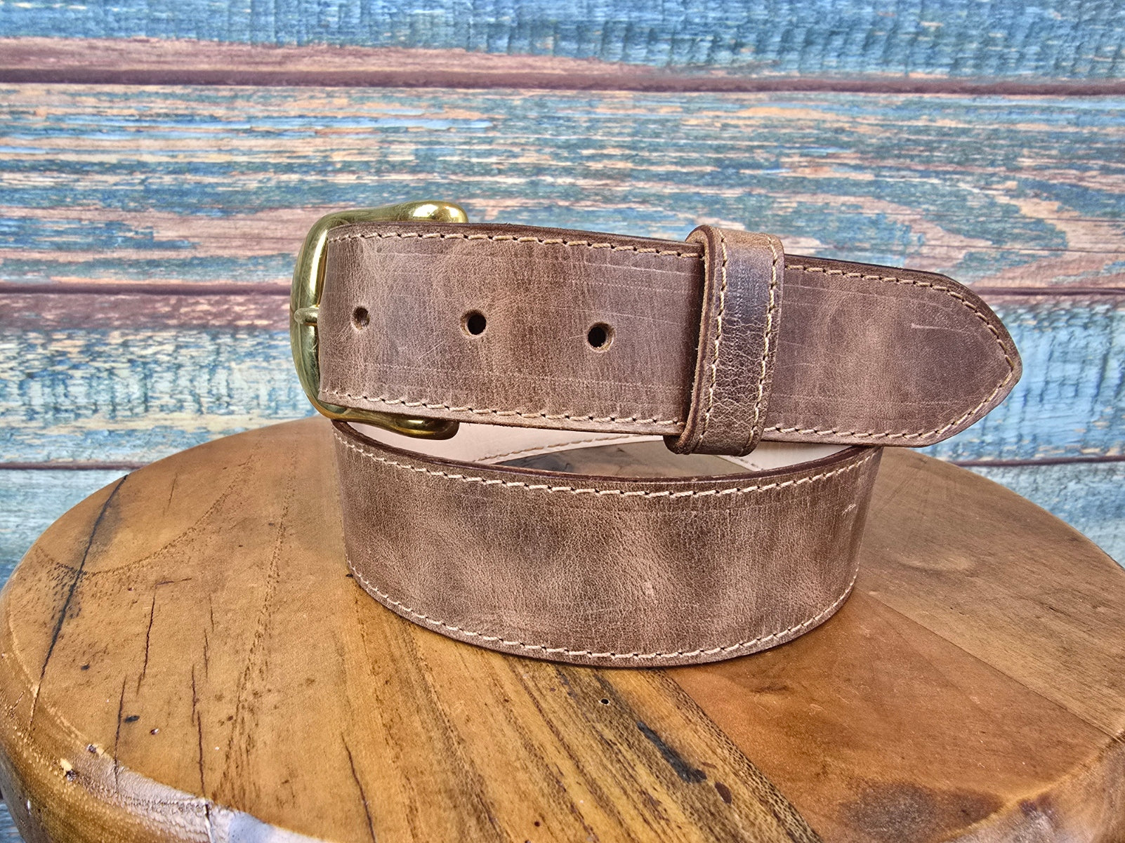 Retreat Clothing Handmade 38mm Tan Buffalo Belt with calfskin lining