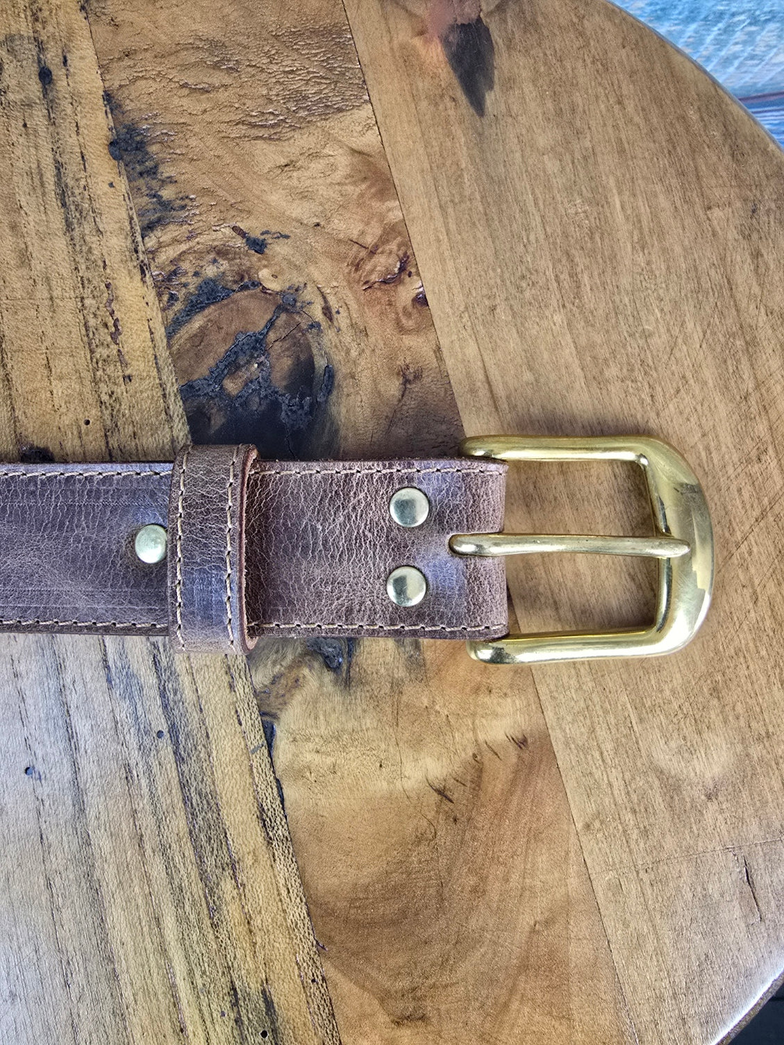 Retreat Clothing Handmade 38mm Tan Buffalo Belt with calfskin lining