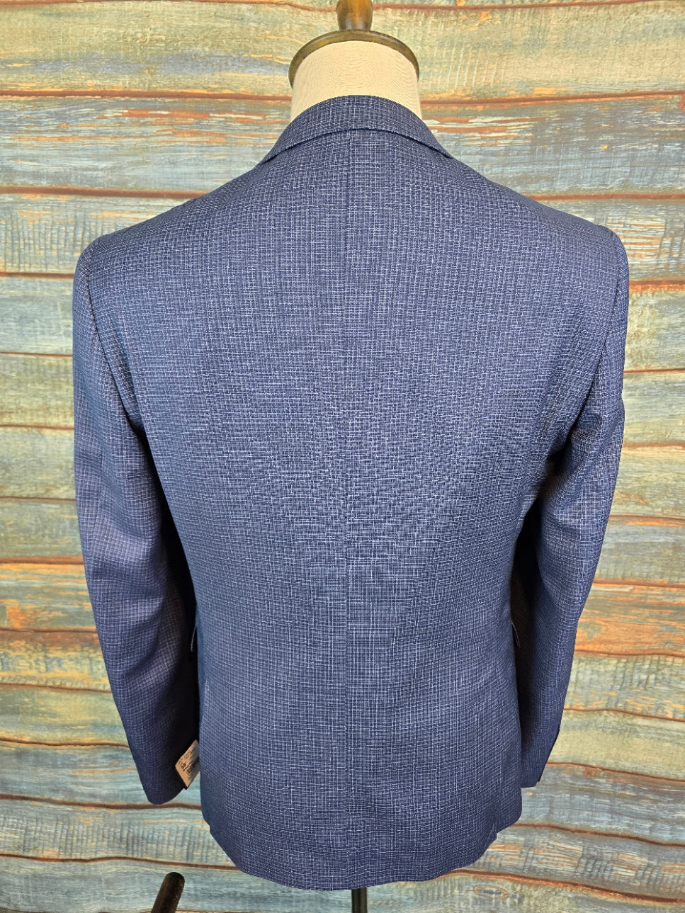 Remus Uomo Navy Slim Fit micro Check Stretch Suit