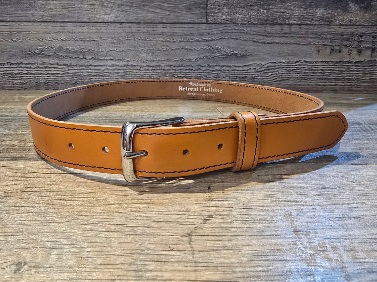 Retreat Clothing Handmade 32mm Bright Tan Leather Dress Belt