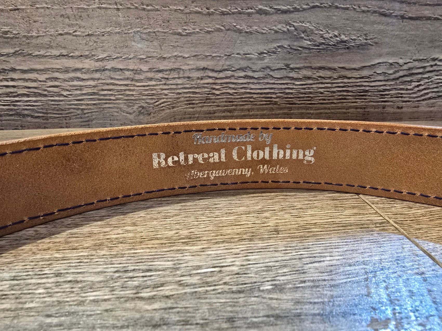 Retreat Clothing Handmade 32mm Bright Tan Leather Dress Belt