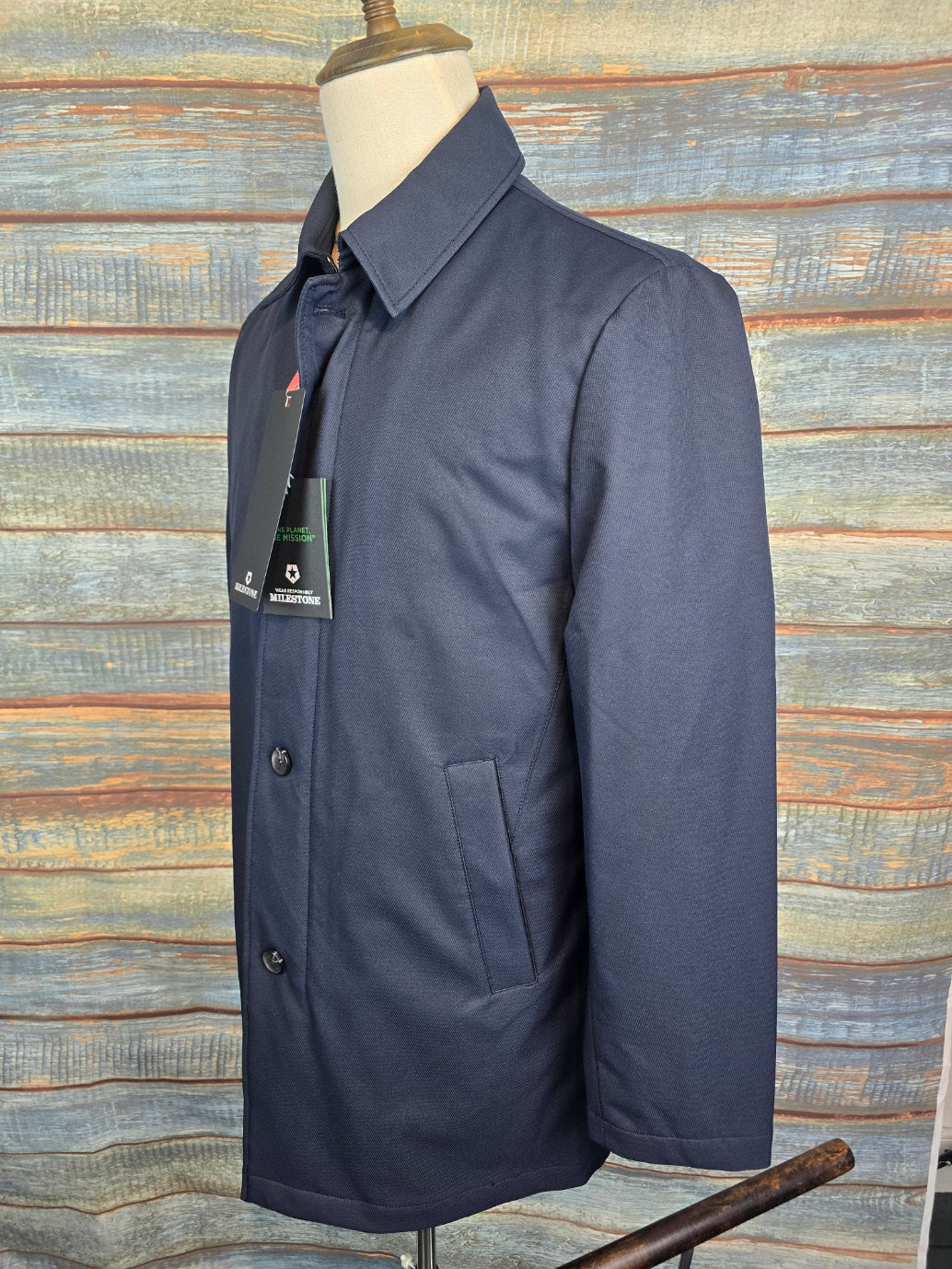 MILESTONE Matthew Navy Rain Coat with removable liner