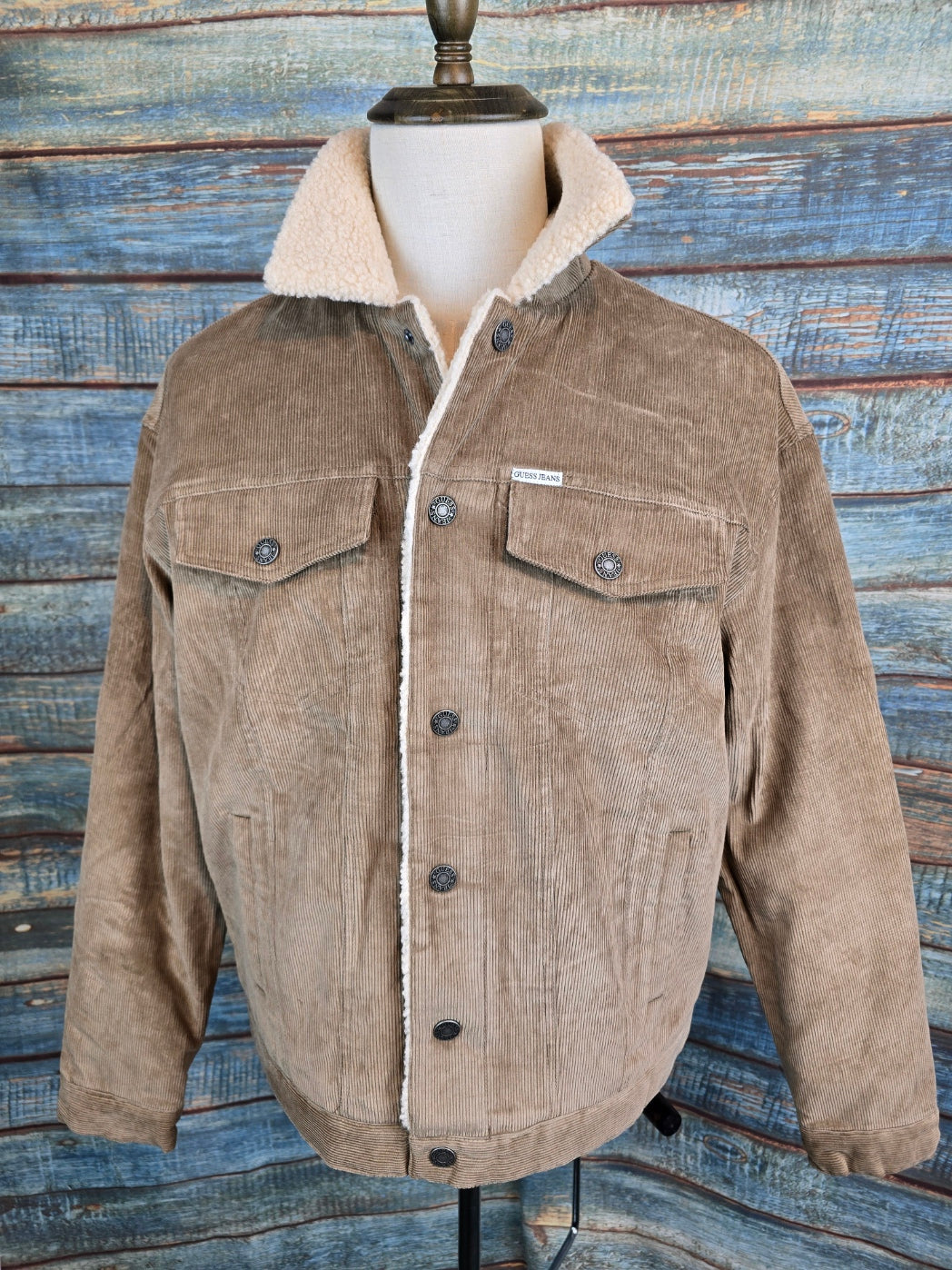 Guess Jeans Winter Cord Sherpa Jacket