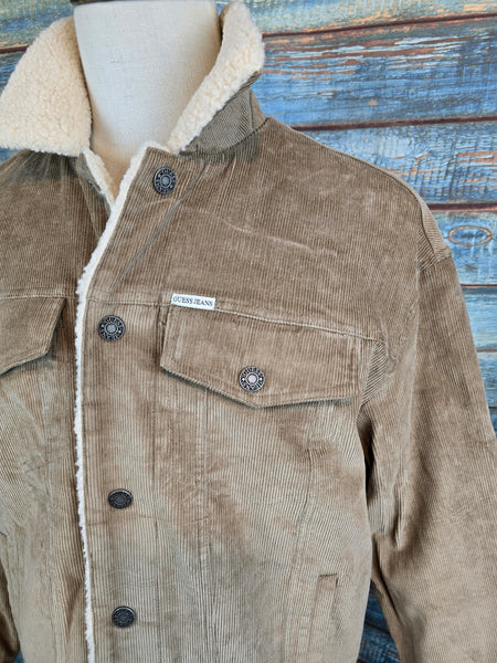 Guess Jeans Winter Cord Sherpa Jacket