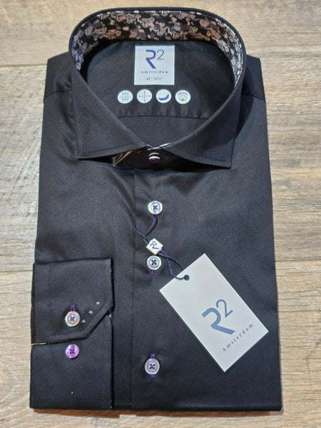 R2 - Amsterdam Black Poplin shirt