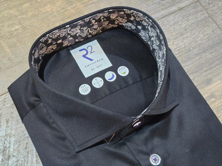 R2 - Amsterdam Black Poplin shirt