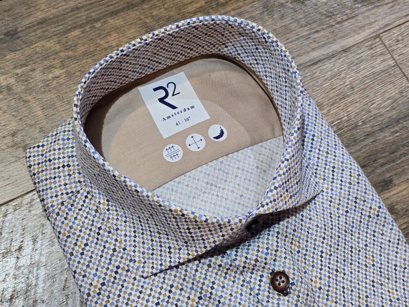 R2 - Amsterdam Long Sleeve Micro Print Dobby Shirt