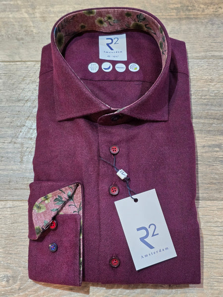 R2 - Amsterdam Winter Cotton / lyocell herringbone shirt