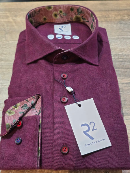 R2 - Amsterdam Winter Cotton / lyocell herringbone shirt