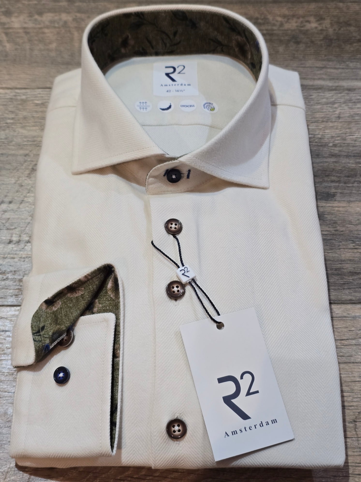 R2 - Amsterdam Winter Cotton / lyocell herringbone shirt