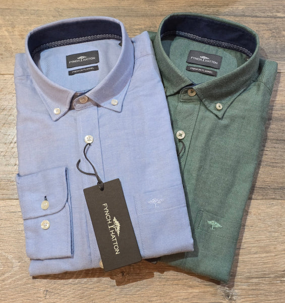 FYNCH-HATTON Winter Flannel Button Down Shirts