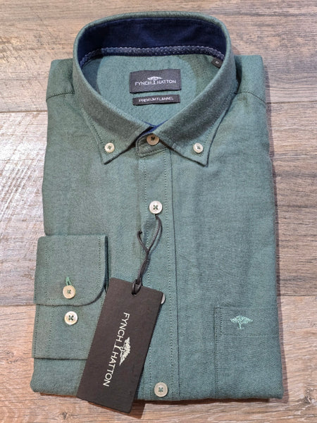 FYNCH-HATTON Winter Flannel Button Down Shirts