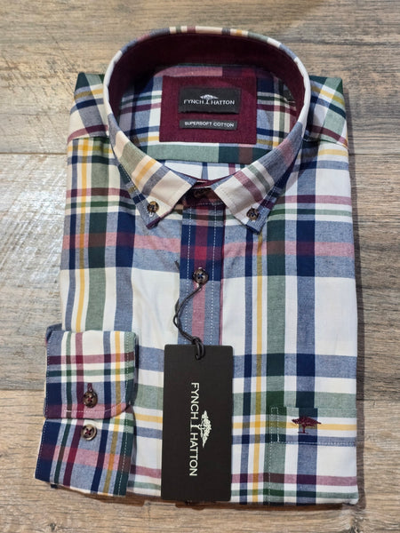 FYNCH-HATTON Winter Check Button Down Shirts