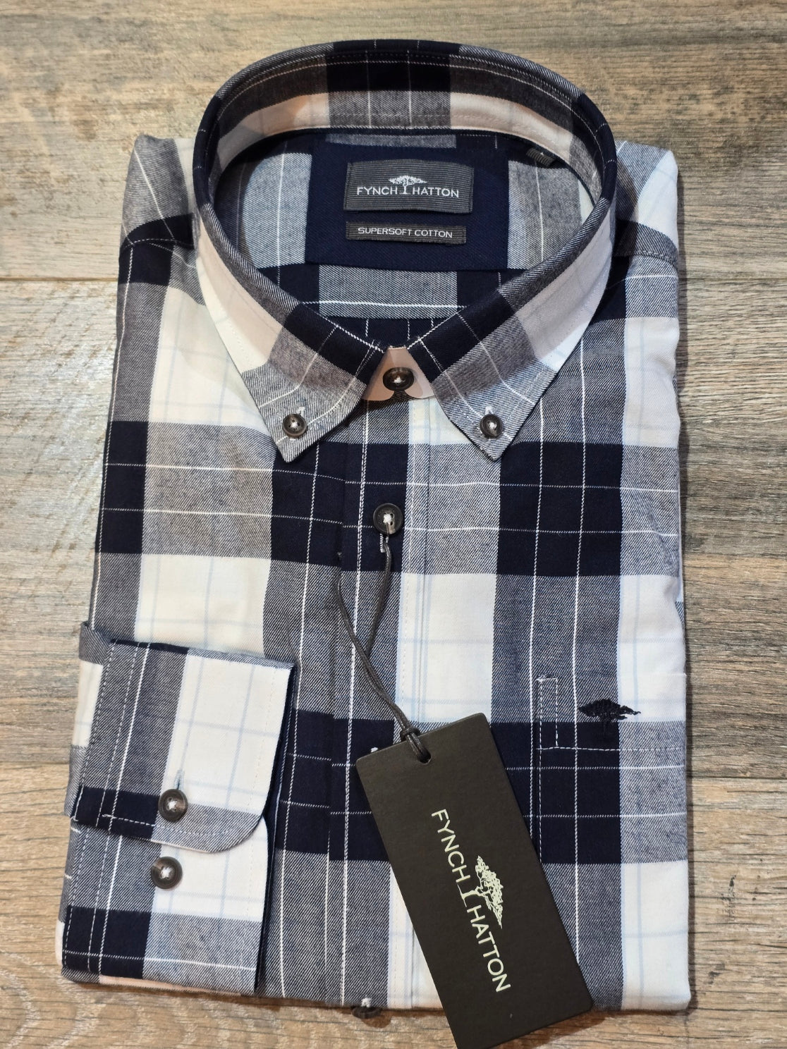 FYNCH-HATTON Winter Check Button Down Shirts