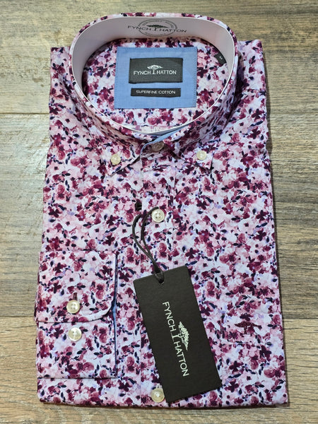 FYNCH-HATTON Winter Floral Button Down Shirts