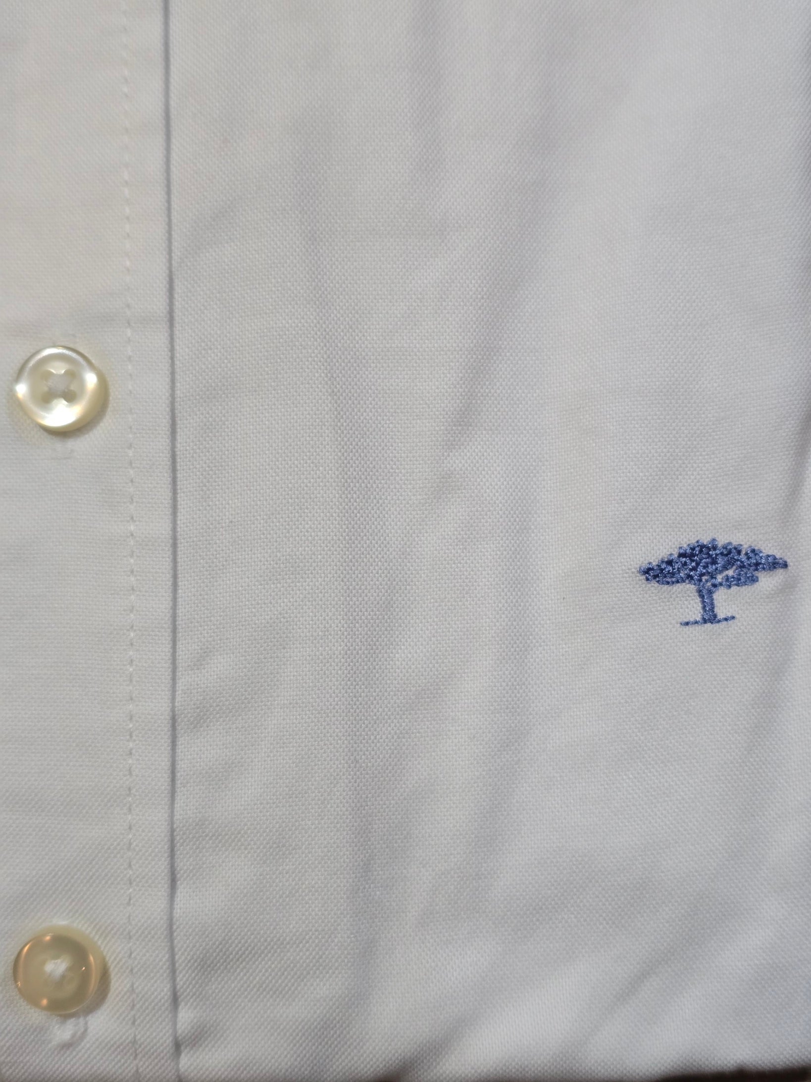 FYNCH-HATTON Washed Oxford Kent Collar Shirt White