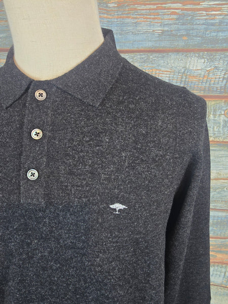 FYNCH-HATTON Merino Wool Cashmere Polo Collar Knit
