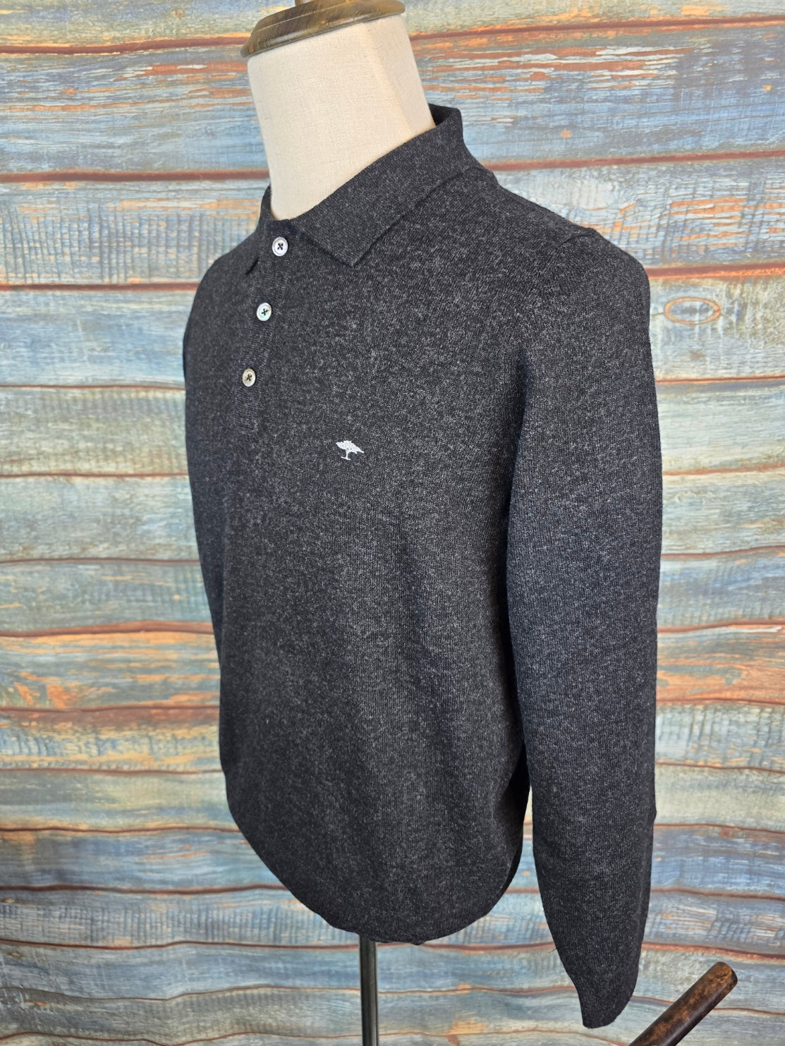 FYNCH-HATTON Merino Wool Cashmere Polo Collar Knit
