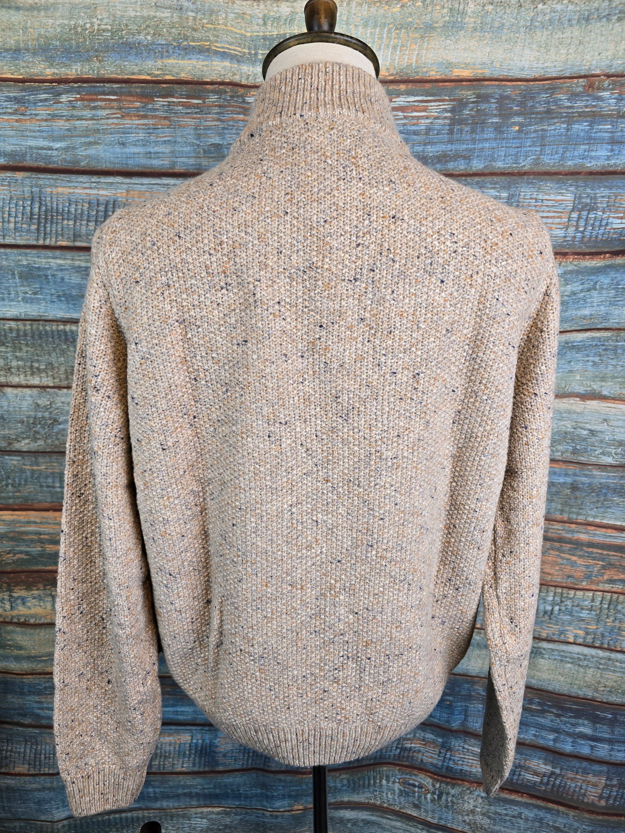 FYNCH-HATTON 1/4 ZIP CABEL KNIT DONEGAL SWEATER