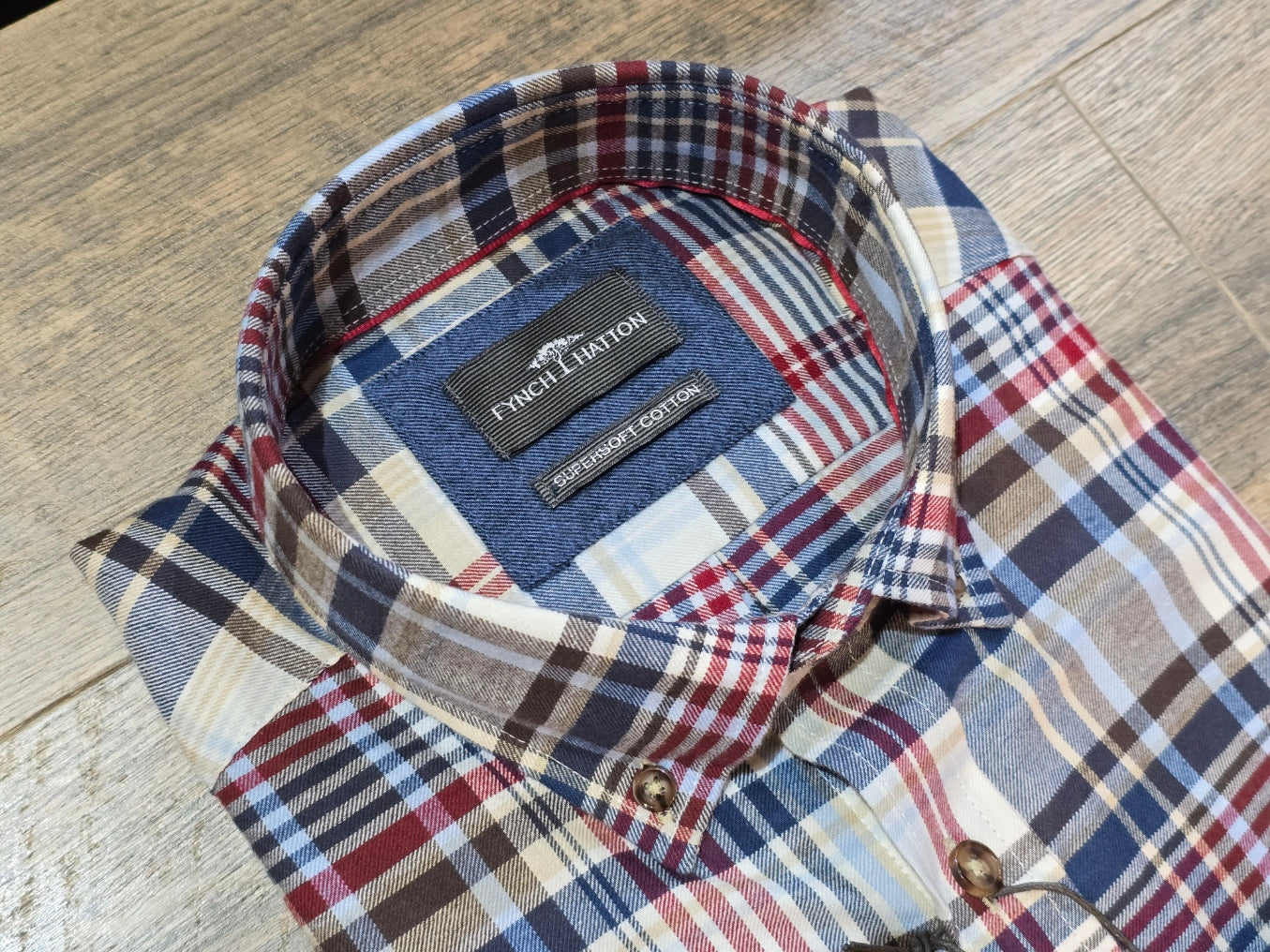 FYNCH-HATTON Winter Check Button Down Shirts