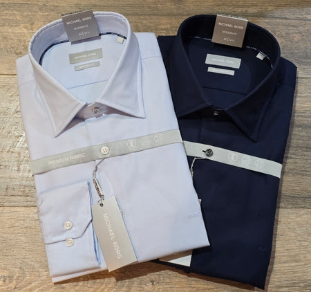 MICHAEL KORS Modern Fit 2 ply twill Stretch Shirts