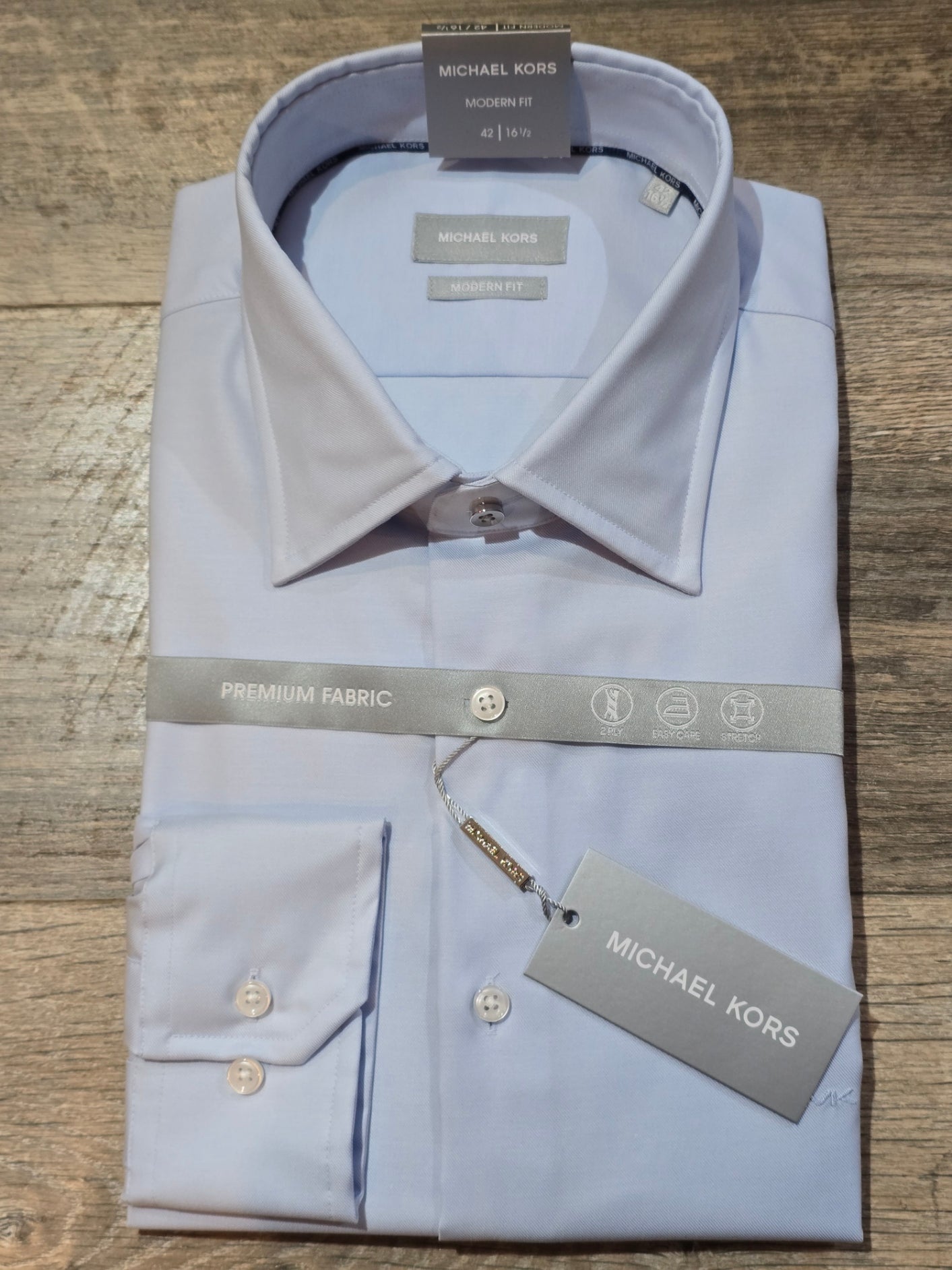 MICHAEL KORS Modern Fit 2 ply twill Stretch Shirts