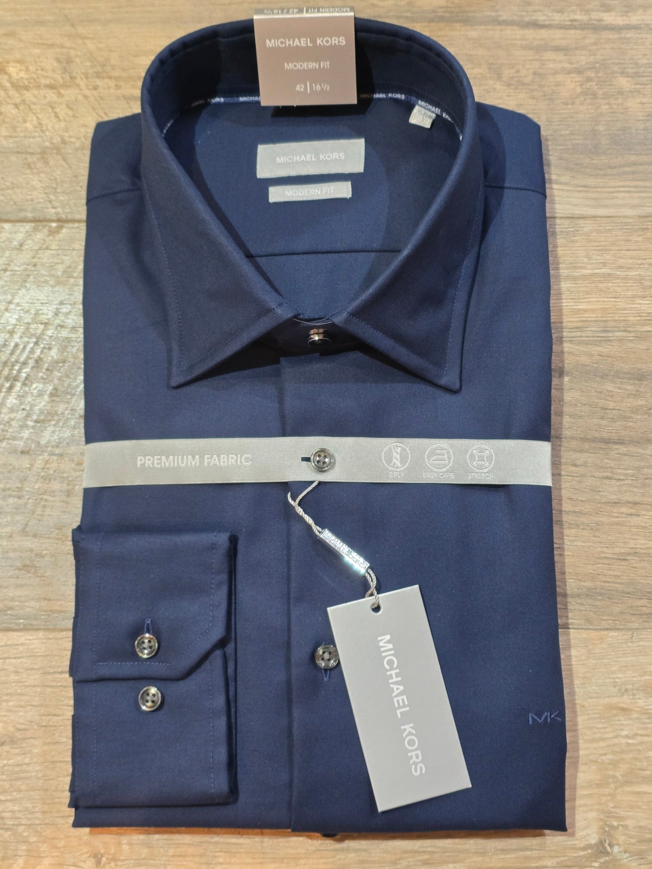 MICHAEL KORS Modern Fit 2 ply twill Stretch Shirts