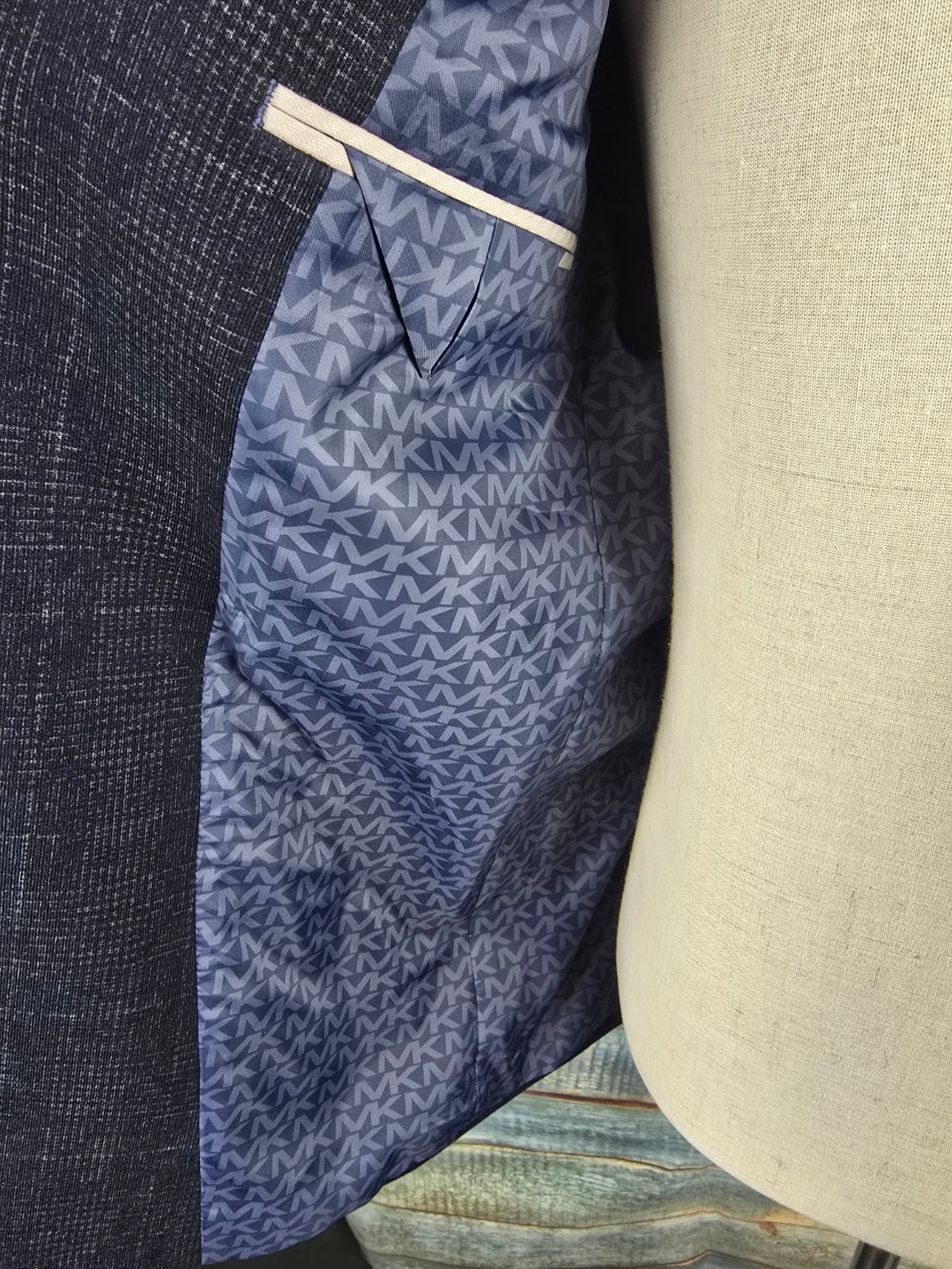 MICHAEL KORS Navy Check Blazer