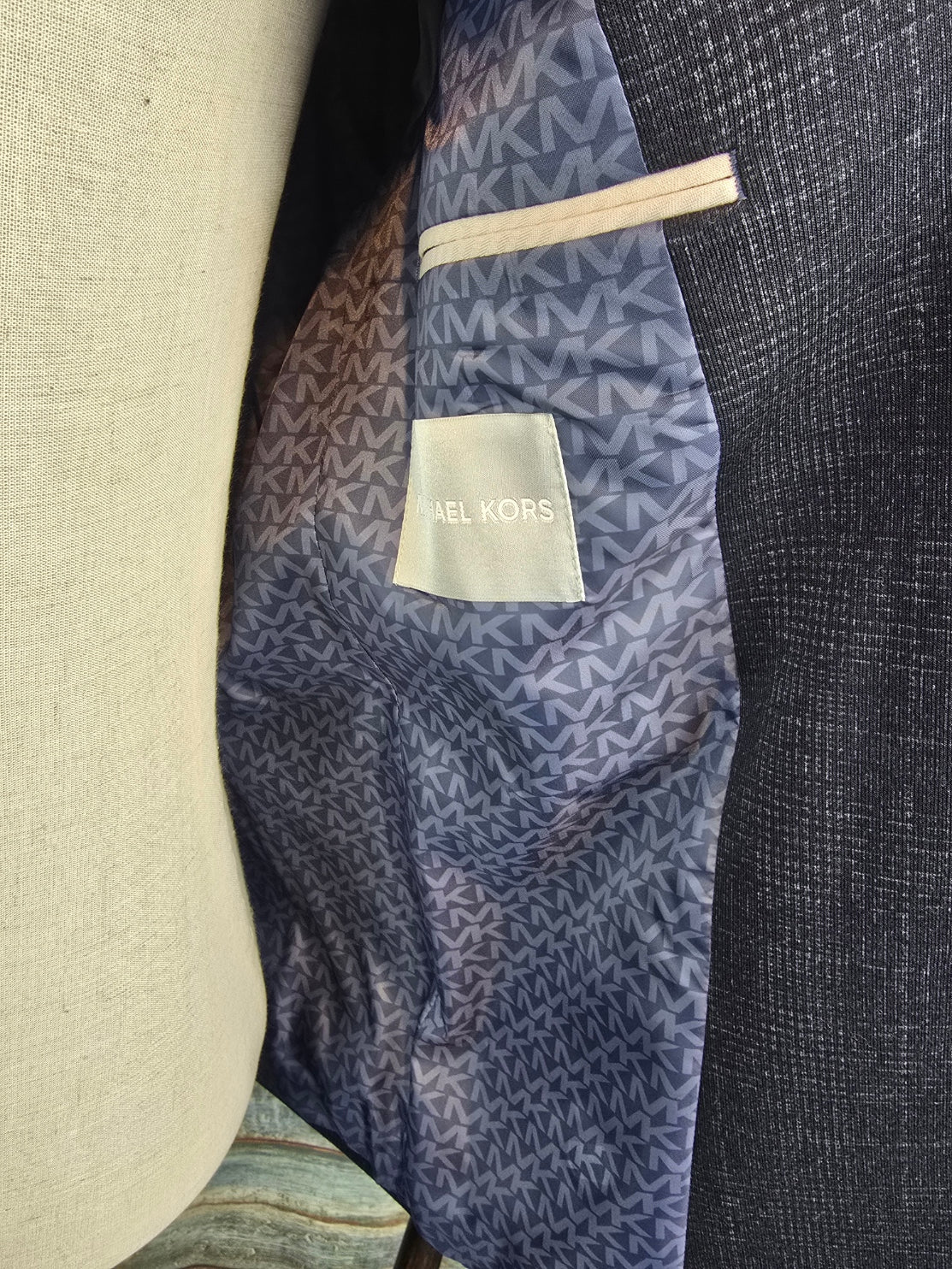 MICHAEL KORS Navy Check Blazer