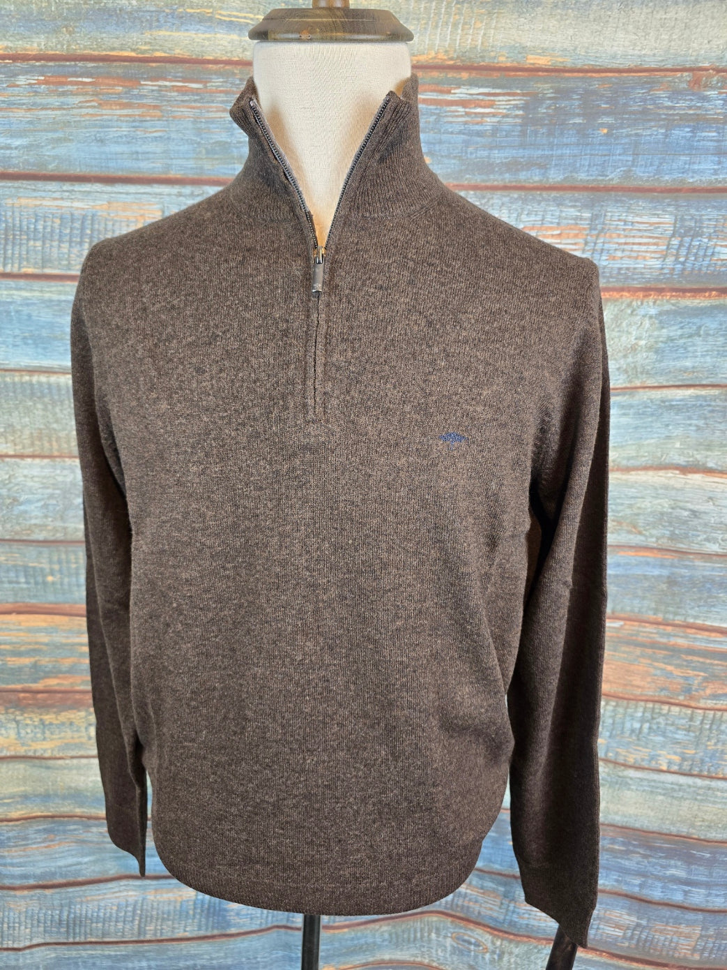 FYNCH-HATTON Merino Wool Cashmere 1/4 Zip Knit