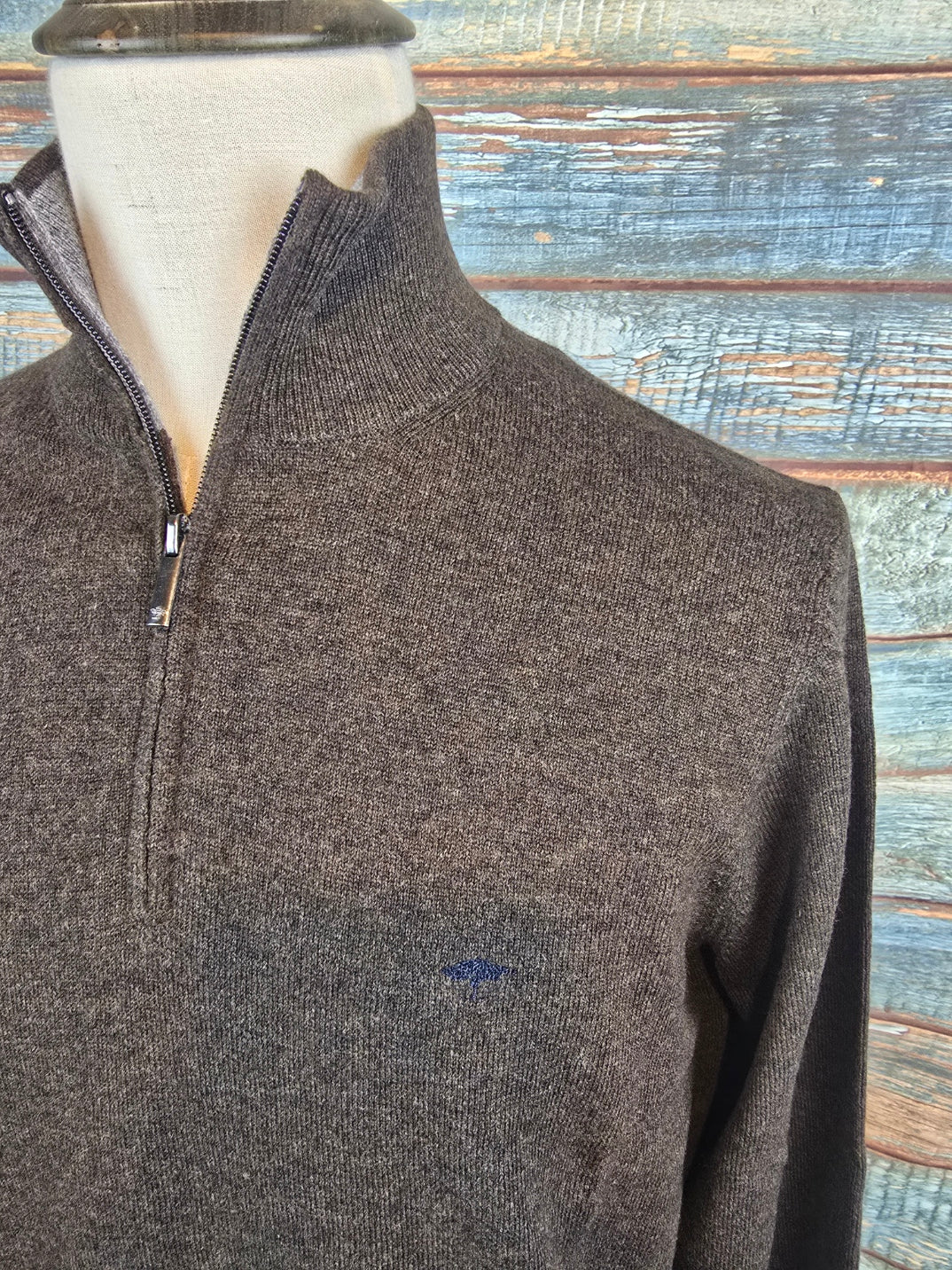 FYNCH-HATTON Merino Wool Cashmere 1/4 Zip Knit