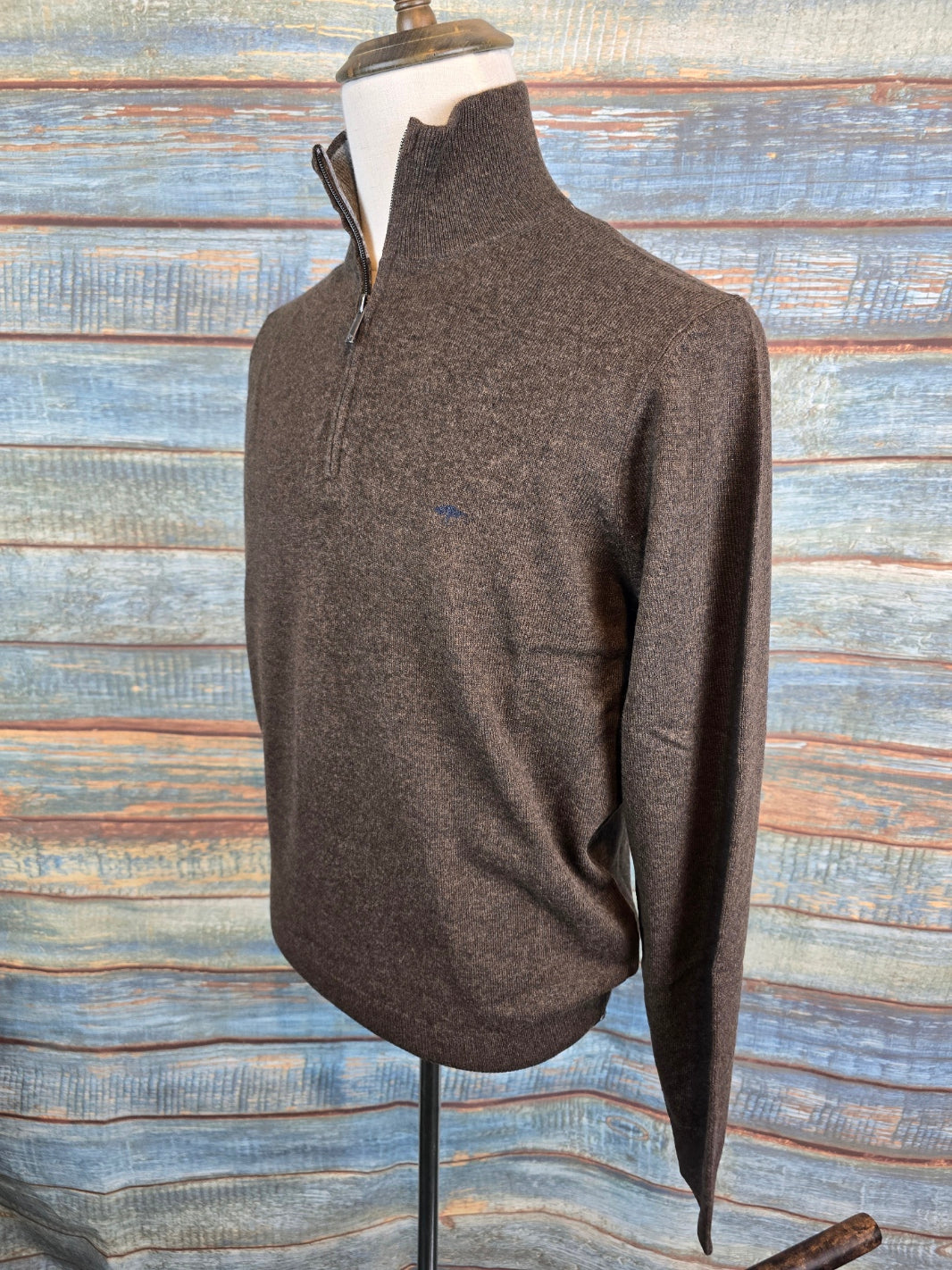 FYNCH-HATTON Merino Wool Cashmere 1/4 Zip Knit
