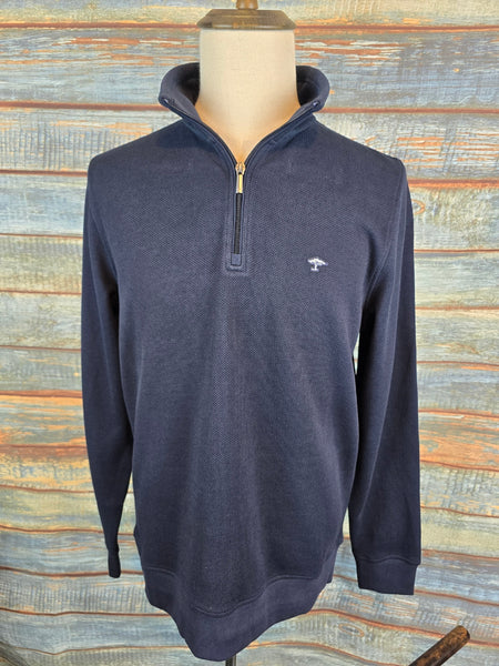 FYNCH-HATTON Cotton Structured Interlock 1/4 Zip Top