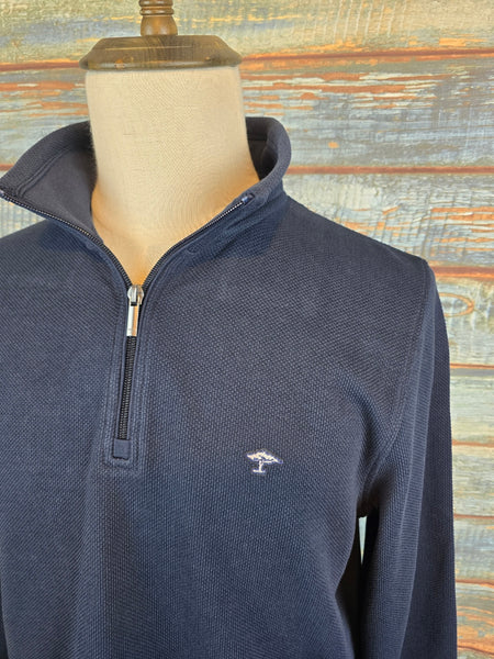 FYNCH-HATTON Cotton Structured Interlock 1/4 Zip Top