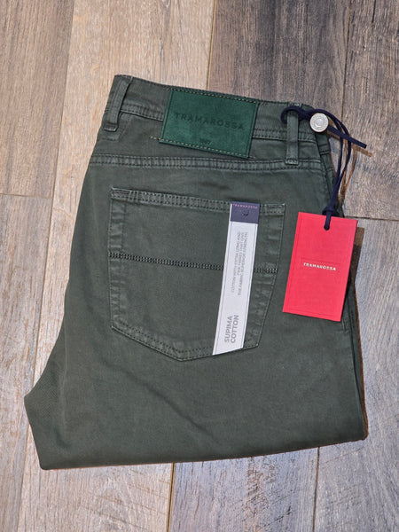 TRAMAROSSA MICHELANGELO G160 Tapered Fit Jeans - Bottle Green