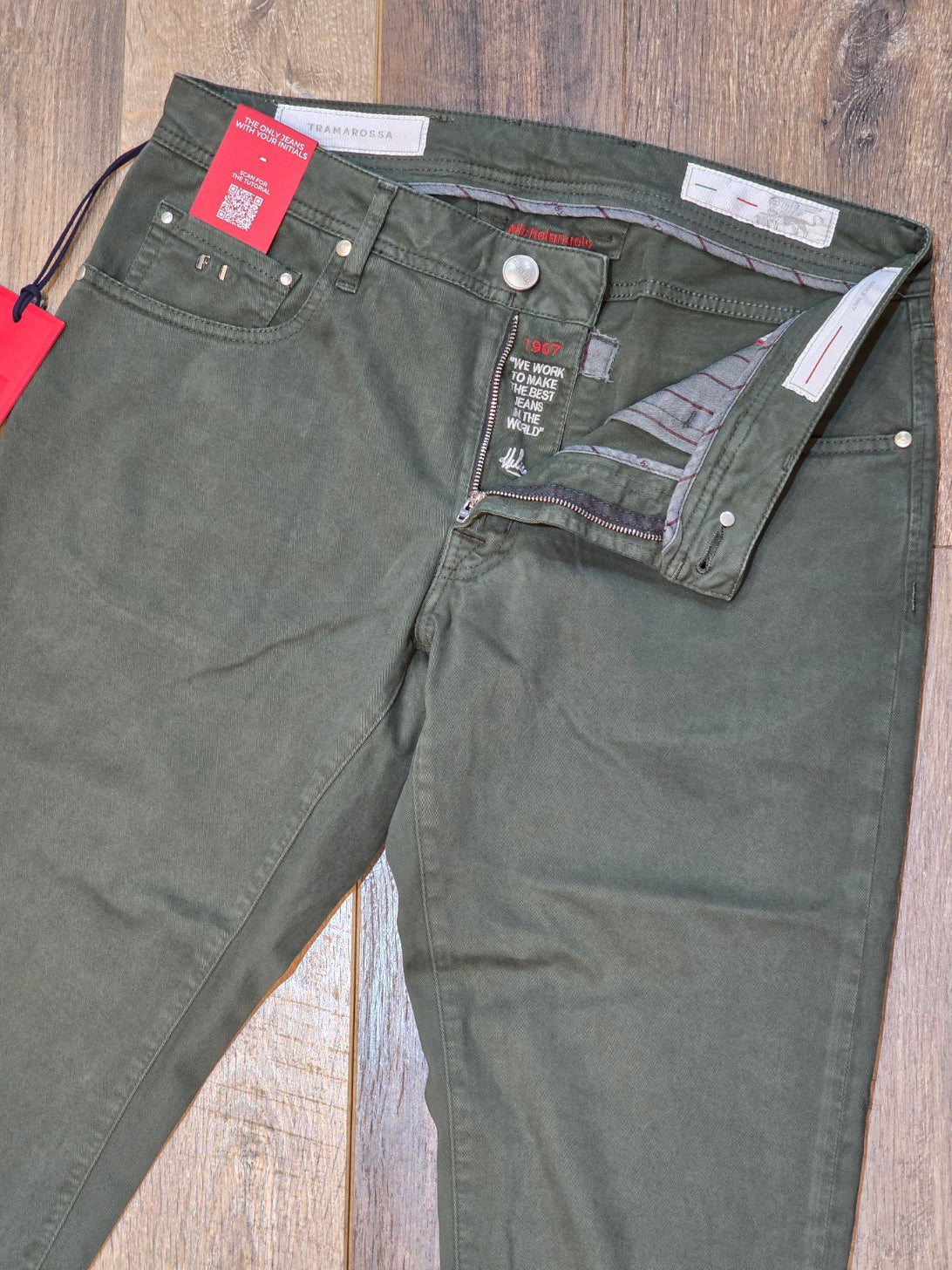 TRAMAROSSA MICHELANGELO G160 Tapered Fit Jeans - Bottle Green