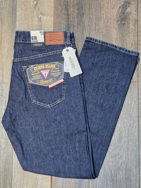 Guess Jeans G16 Straight Fit Airwashed Denim - Mid Blue