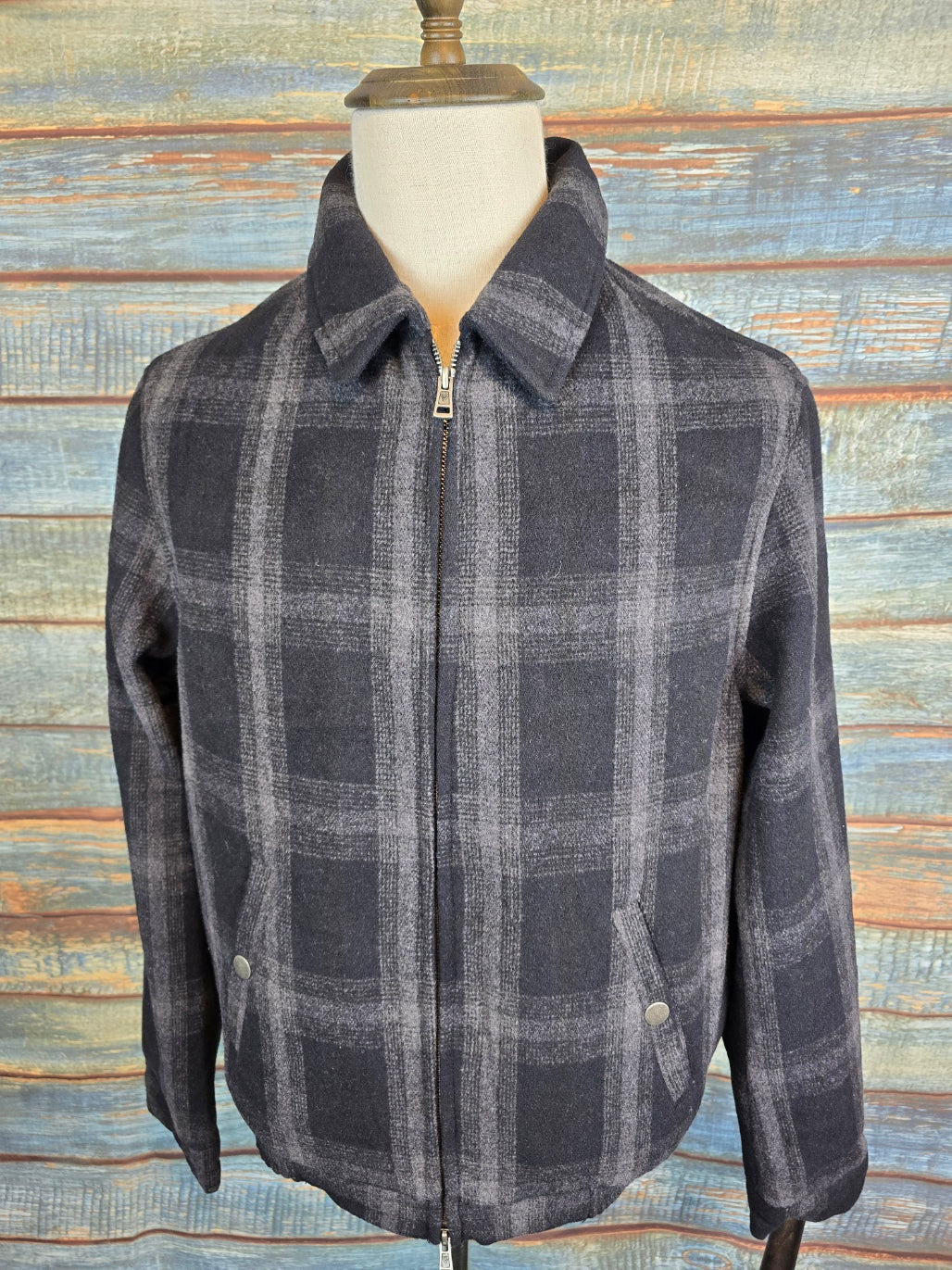 Guess Jeans Winter Plaid Charcoal Jacket