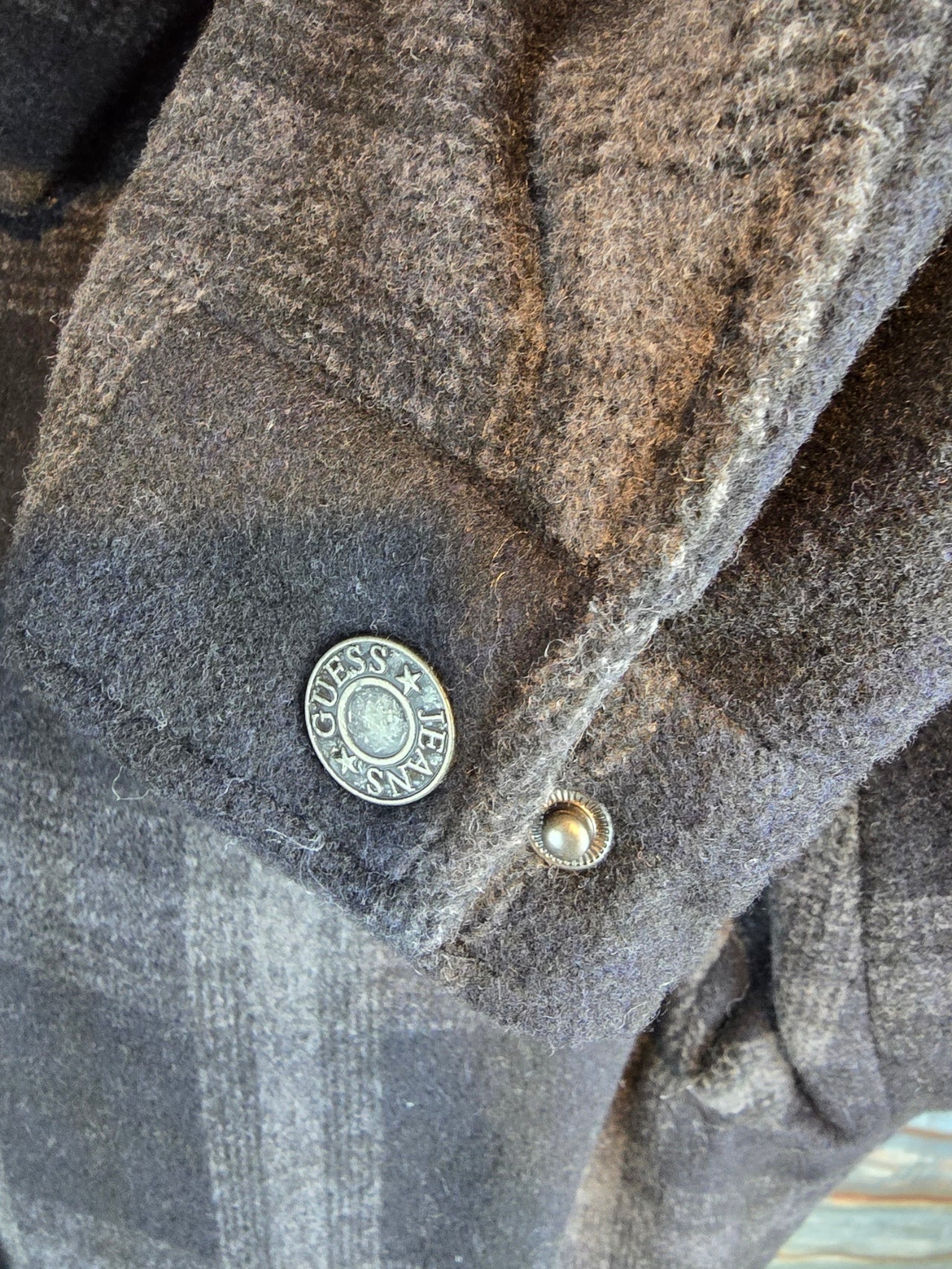 Guess Jeans Winter Plaid Charcoal Jacket