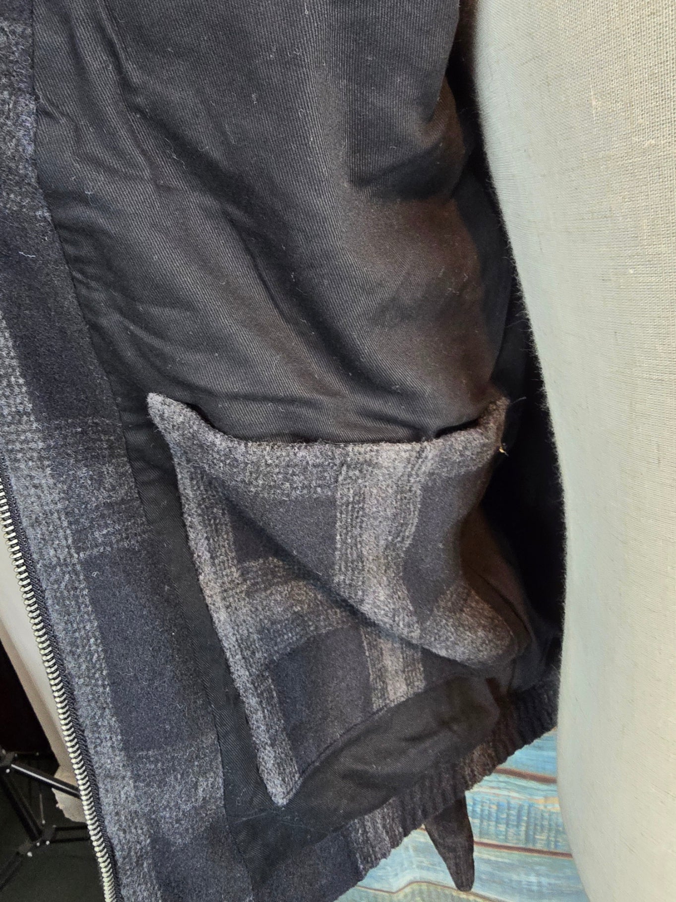 Guess Jeans Winter Plaid Charcoal Jacket