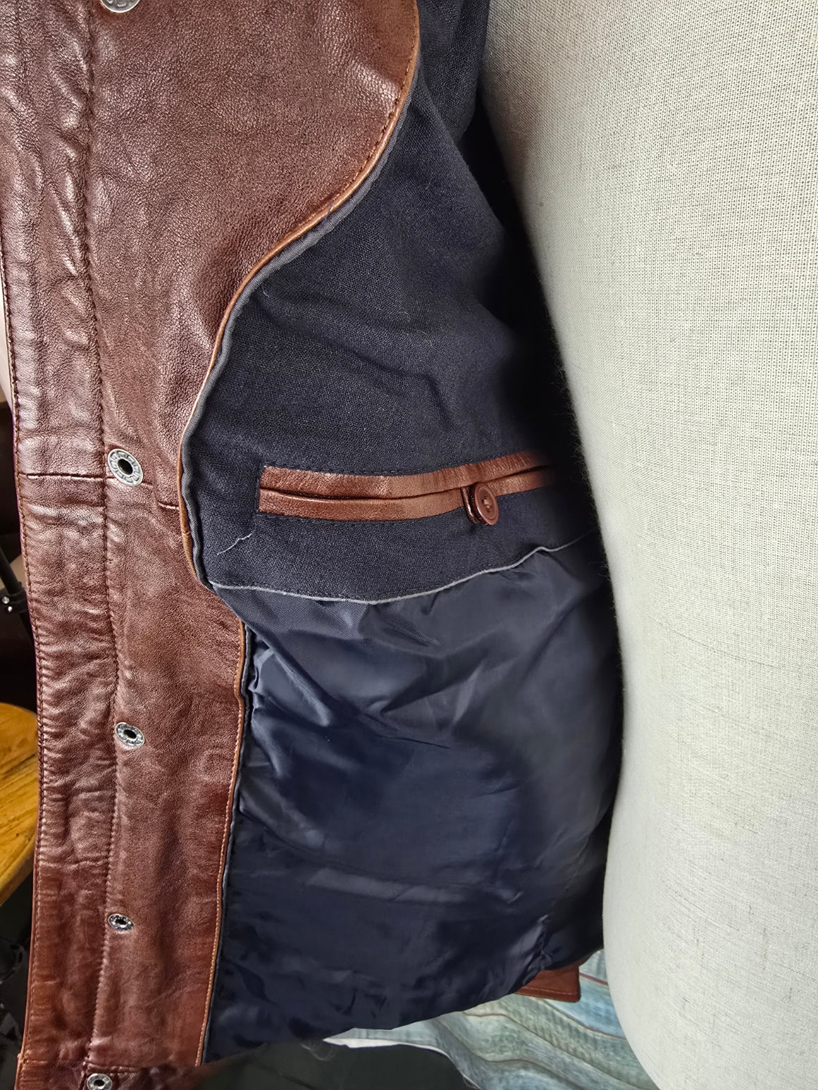 Ashwood Mens Safari Style Leather Jacket Rust Brown