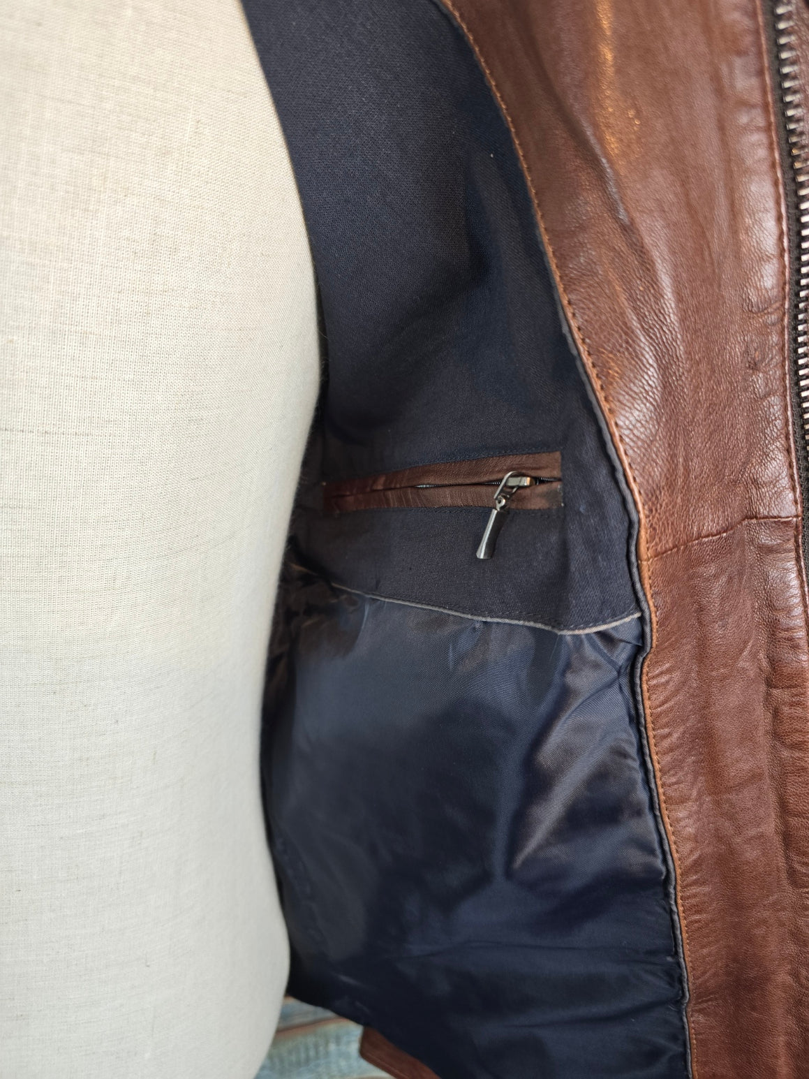 Ashwood Mens Safari Style Leather Jacket Rust Brown