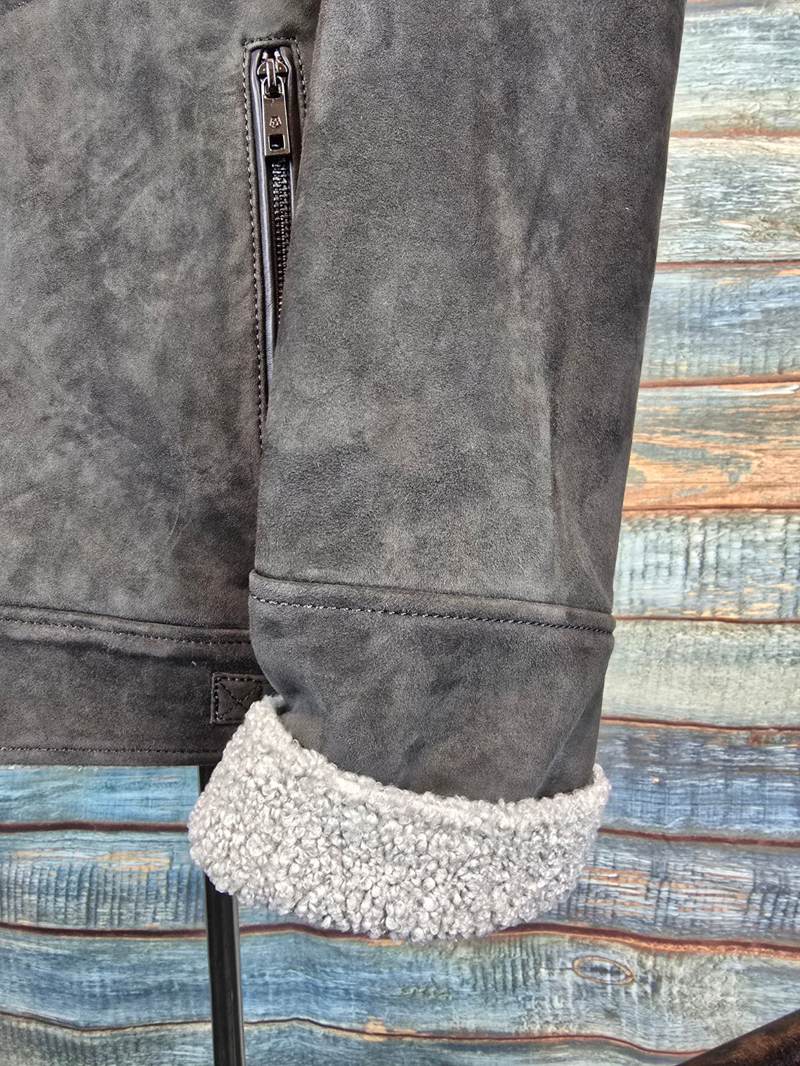 MILESTONE Goat Suede Leather Jacket with Faux Fur Lining