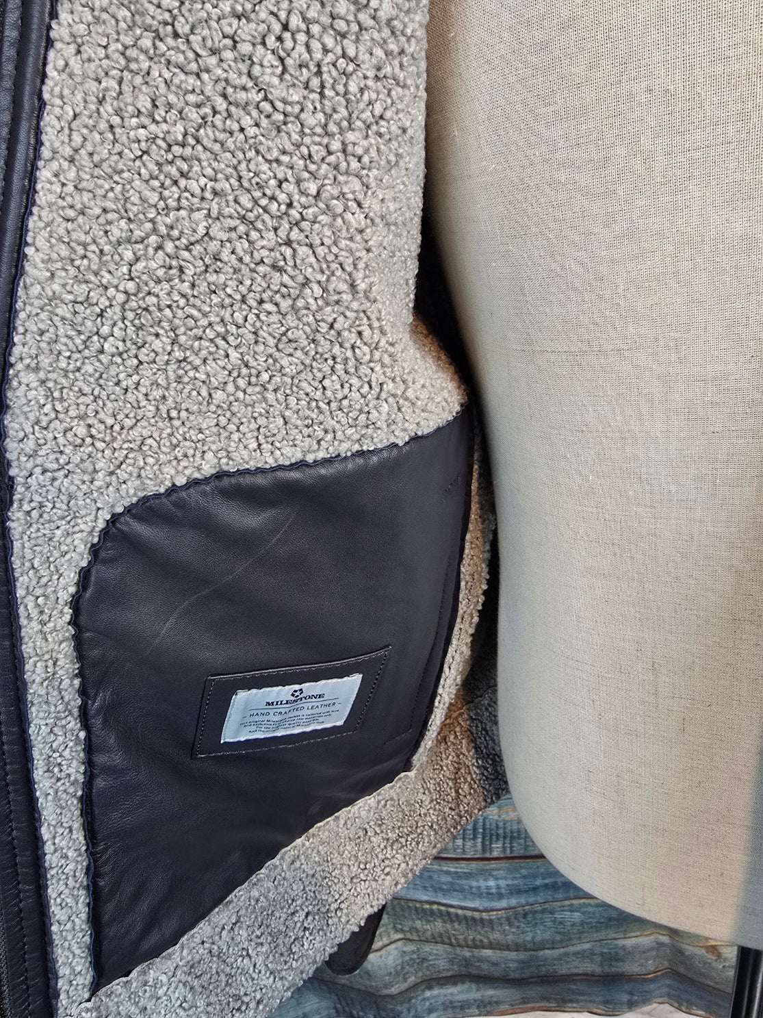 MILESTONE Goat Suede Leather Jacket with Faux Fur Lining