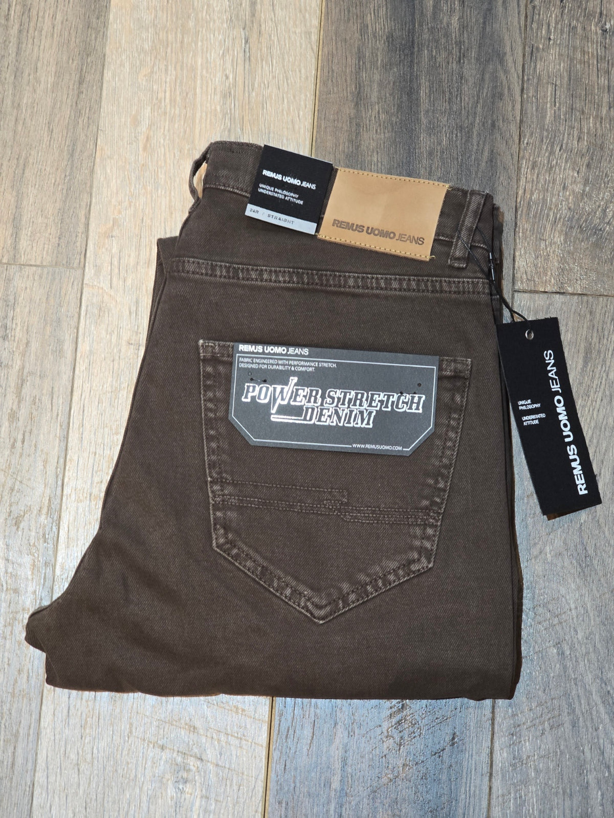 Remus Uomo Roman Straight Fit/Power stretch Coffee jeans