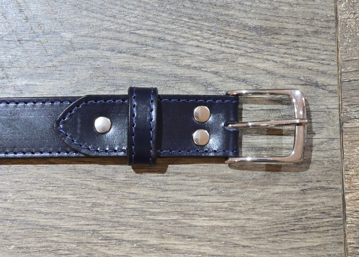 Retreat Clothing Handmade 32mm Navy Leather Dress Belt