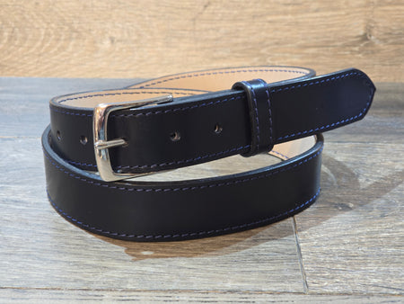 Retreat Clothing Handmade 32mm Navy Leather Dress Belt