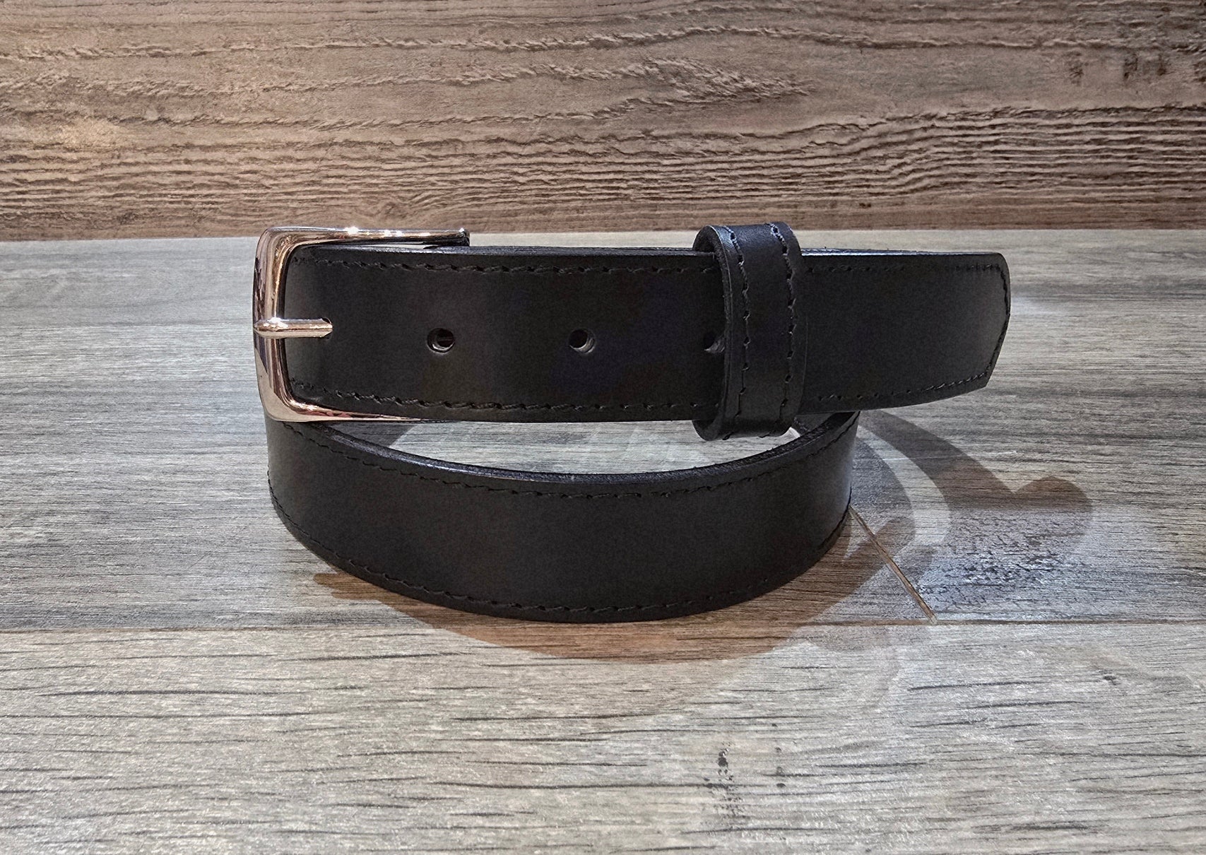 Retreat Clothing Handmade 32mm Black Leather Dress Belt