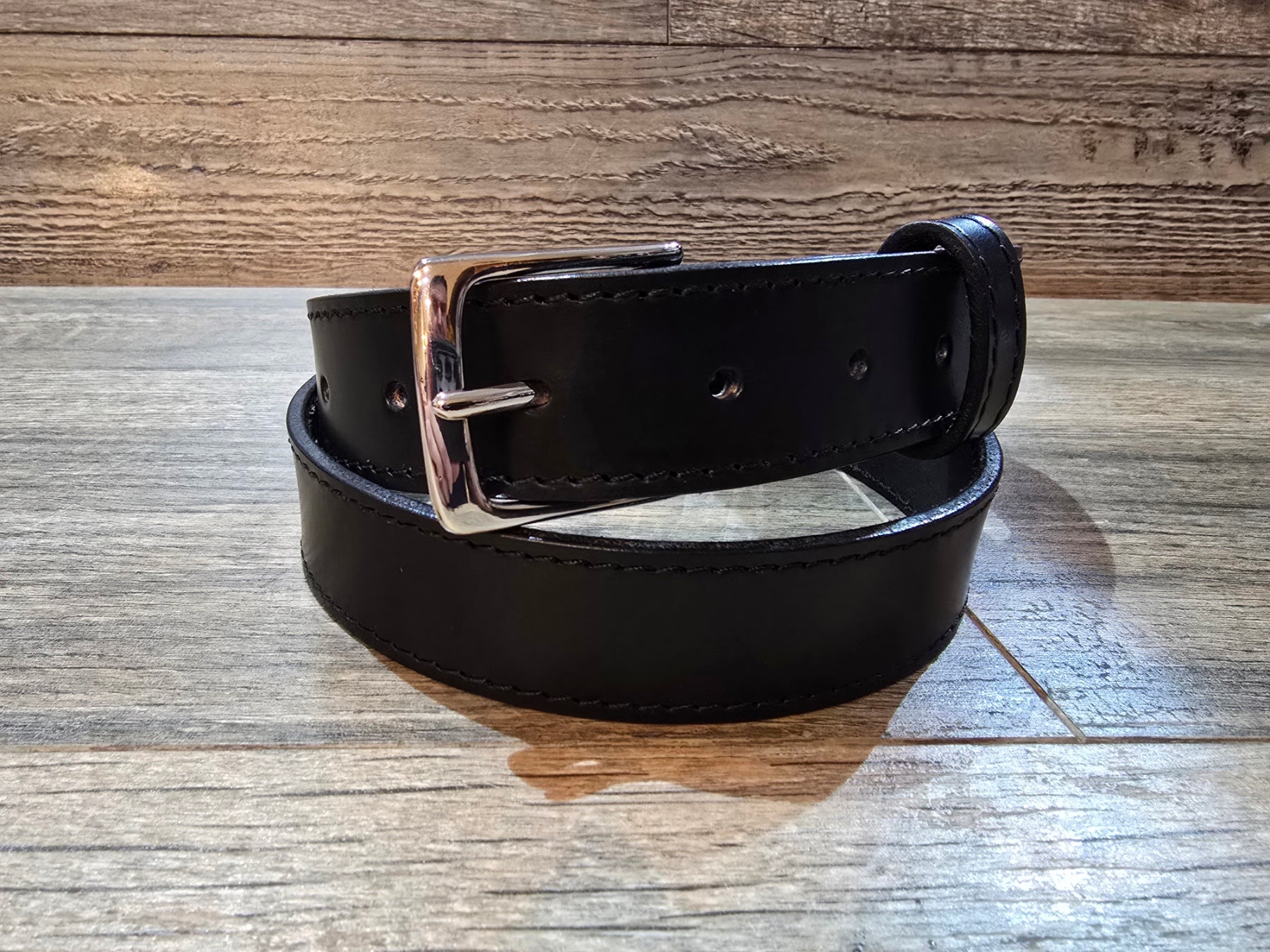 Retreat Clothing Handmade 32mm Black Leather Dress Belt