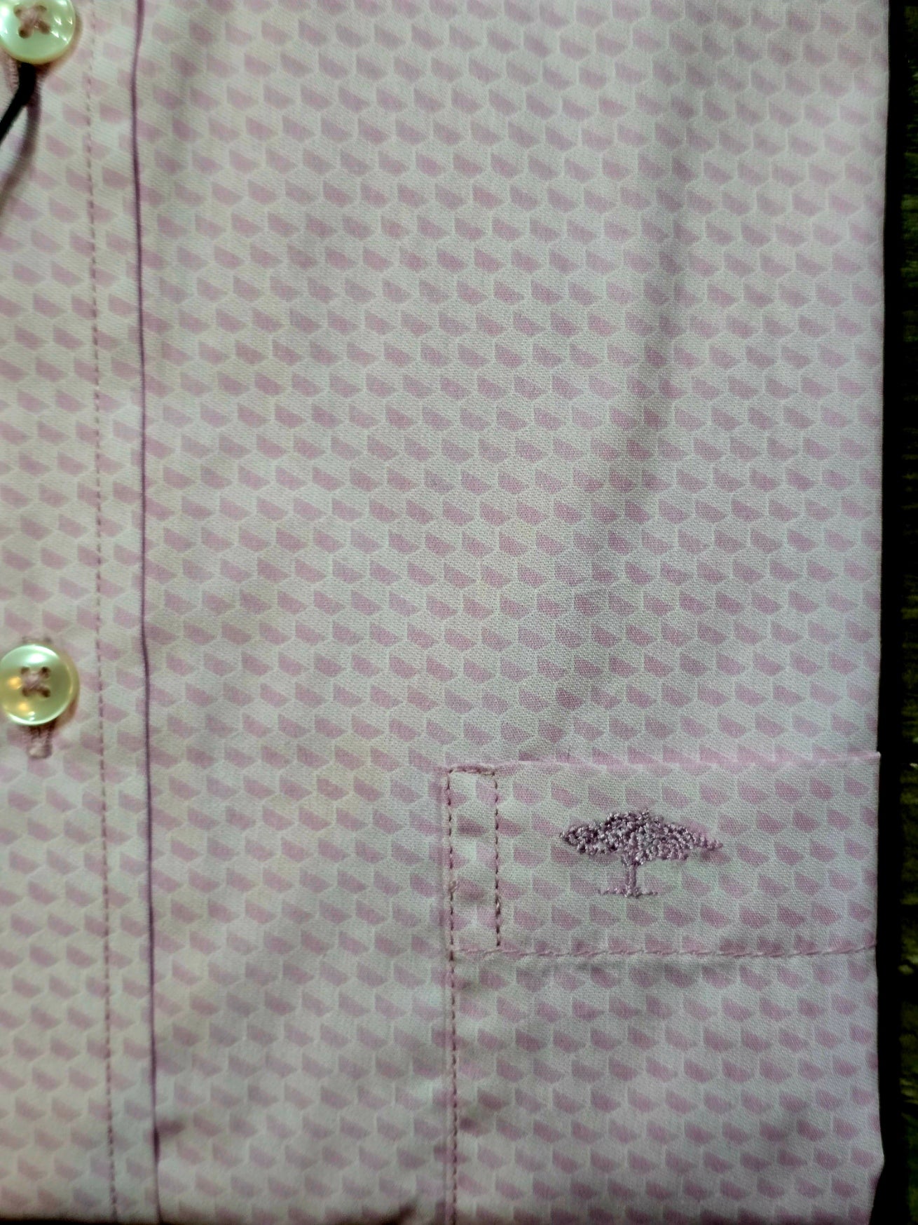 FYNCH-HATTON Pink Geometric Button Down Shirt